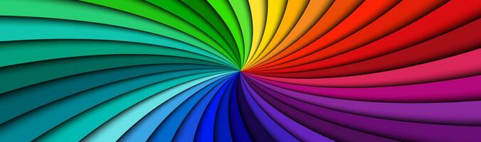 Rainbow modern swirl header. Colorful abstract vector banner. Simple illustration background photo