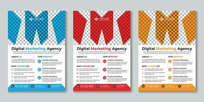 Digital marketing agency flyer design template Free Vector