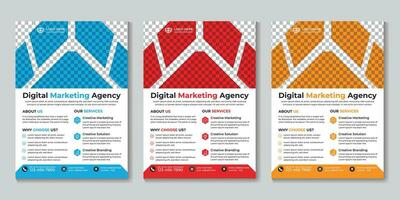 Digital marketing agency flyer design template Free Vector