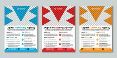 Digital marketing agency flyer design template Free Vector