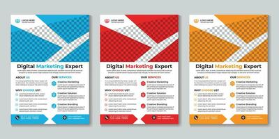 Digital marketing agency flyer design template Free Vector