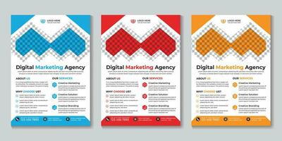 Professional modern digital marketing agency flyer design template Free Vector