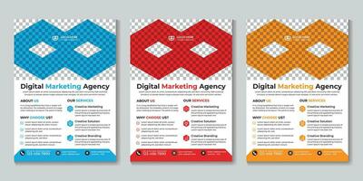 Professional modern digital marketing agency flyer design template Free Vector