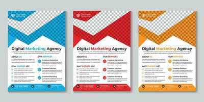 Professional modern digital marketing agency flyer design template Free Vector