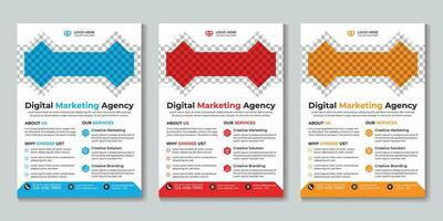 Professional modern digital marketing agency flyer design template Free Vector