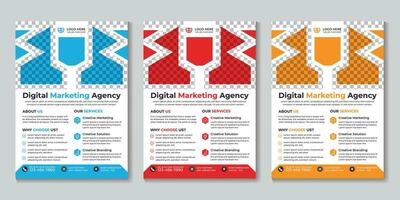 Modern digital marketing agency flyer design template Free Vector