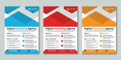 Corporate digital marketing agency flyer design template Free Vector