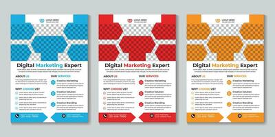 Corporate digital marketing agency flyer design template Free Vector