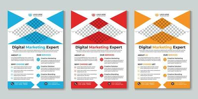 Corporate digital marketing agency flyer design template Free Vector