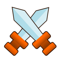 Crossed swords icon, good for design gui, game icon png