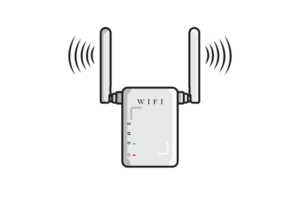 inalámbrico Wifi enrutador dispositivo ilustración. tecnología objeto icono concepto. módem Internet enrutador tecnología dispositivo diseño. png