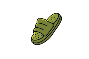 mannen slippers schoenen illustratie. mannen mode voorwerp icoon concept. groen omdraaien flop, omdraaien flop icoon, pantoffel icoon, schoenen, buitenshuis schoenen ontwerp. png