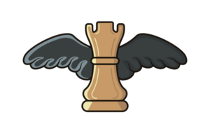 Flying Rook Chess Piece with Wings illustration. png