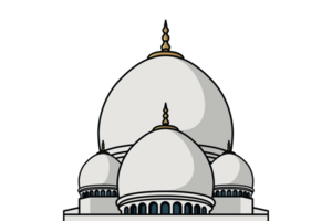 Traditional White Elegant Islamic Mosque Building illustration. Muslim building icon concept. Muslim mosque design. png