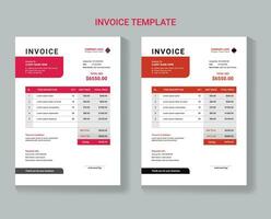 Vector clean invoice template, invoice design, Clean invoice vector template design, Corporate invoice design,