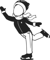 ghiaccio pattinando uomo giocando icone scarabocchi cartone animato Vintage ▾ png