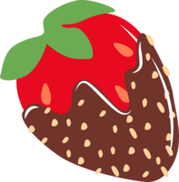 Chocolat fraise sucré dessert Frais dessin animé autocollant png