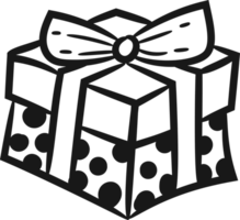 verjaardag geschenk doodles element monochroom png