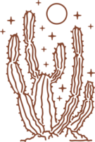 occidental línea Arte cactus mano dibujado png