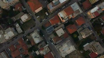 Aerial view of houses, seaside and quay in Nea Kallikratia, Greece video