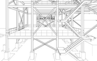 3d ilustración de industrial edificio vector