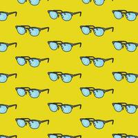 grey glasses pattern with yellow background vector