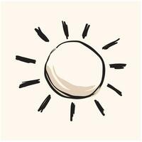 Doodle Weather Sun Emoji Symbol. Summer holiday. vector