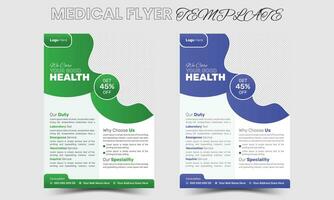 Healthcare cover a4 template design and flat icons for a report and medical brochure design, flyer, leaflets decoration for printing and presentation vector illustration Pro Vector