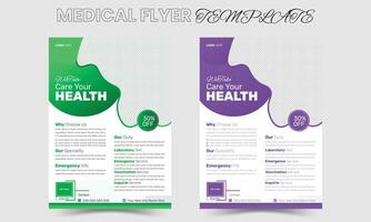 Modern medical health business flyer design a4 vector template Pro Vector