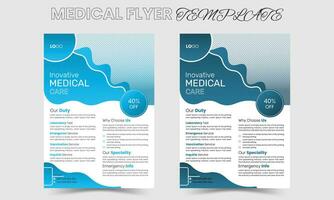 Modern Medical Flyer Template Design. Healthcare business flyer Template, Medical and healthcare modern flyer template. health doctor flyer design. Pro Vector