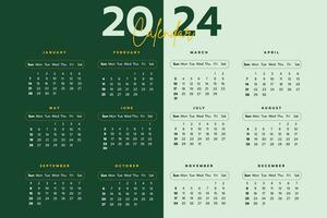 Calendar Template Design For 2024 vector