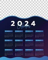 Calendar Template Design For 2024 vector