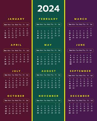 Calendar Template Design For 2024