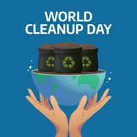 world cleanup day design template good for celebration usage. clean up day vector illustration. globe vector design. vector eps 10.