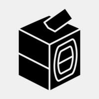 Icon ballot box. Indonesian general election elements. Icons in glyph style. Good for prints, posters, infographics, etc. vector