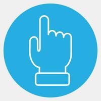 Icon index finger. Indonesian general election elements. Icons in blue round style. Good for prints, posters, infographics, etc. vector