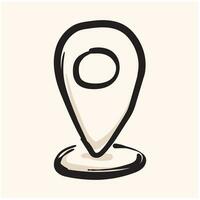 Simple map pin doodle. Doodle line art. doodle sign for mobile apps and websites. vector