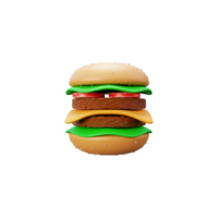 3d delicious cheese burger illustration or 3d fast food burger icon illustration or 3d burger icon png