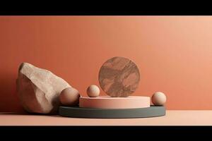 Abstract background for cosmetic product display stone podium minimal background photo