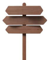 Blank wooden signpost isolated on transparent background. Mock up. AI generative png