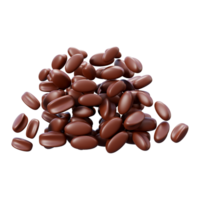 3d falling coffee beans isolated or 3d render of coffee beans icon or 3d coffee icon render png