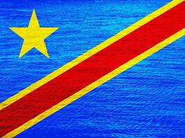 Flag of Democratic Republic of the Congo on a textured background. Concept collage. photo