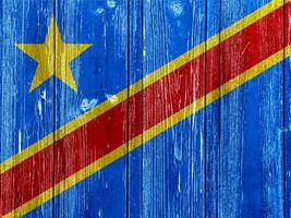 Flag of Democratic Republic of the Congo on a textured background. Concept collage. photo