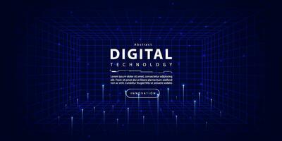 Digital technology speed connect blue green background, cyber nano information, abstract communication, innovation future tech data, internet network connection, Ai big data, line dot illustration 3d vector