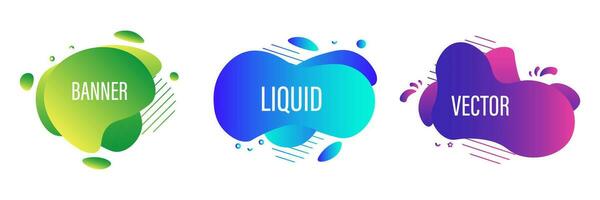 Dynamic fluid design for logo, flyers or presentation. Geometric banner with flowing liquid shapes. Isolated vector illustration.