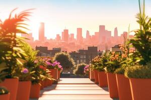 3D Render Summer City Background photo
