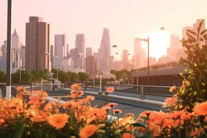 3D Render Summer City Background photo