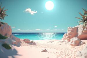 3D Render Summer Beachscape photo