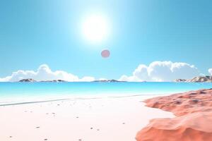 3D Render Summer Beachscape Generative AI photo