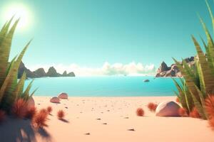 3D Render Summer Beachscape photo